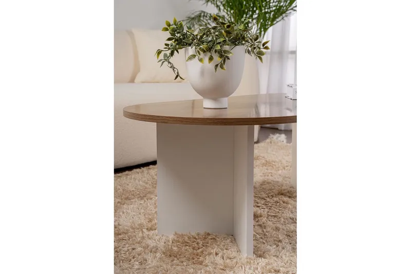 Soffbord Hasina Valnöt Vit - Valnöt Vit - Möbler - Bord & matgrupper - Soffbord