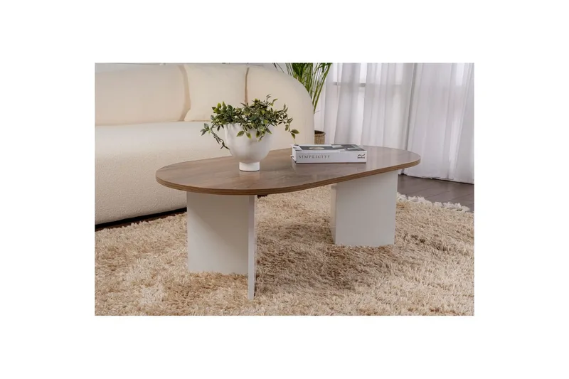 Soffbord Hasina Valnöt Vit - Valnöt Vit - Möbler - Bord & matgrupper - Soffbord