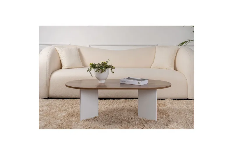 Soffbord Hasina Valnöt Vit - Valnöt Vit - Möbler - Bord & matgrupper - Soffbord