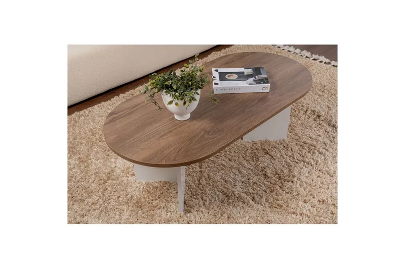 Soffbord Hasina Valnöt Vit - Valnöt Vit - Möbler - Bord & matgrupper - Soffbord