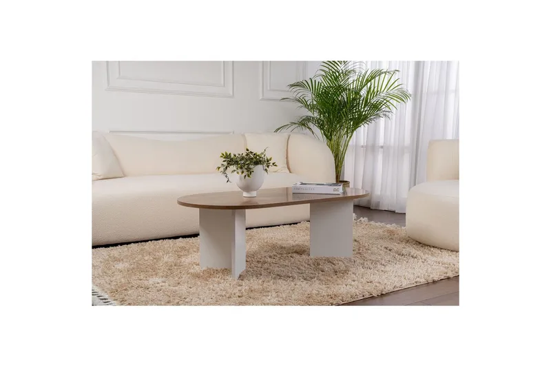 Soffbord Hasina Valnöt Vit - Valnöt Vit - Möbler - Bord & matgrupper - Soffbord