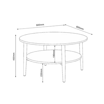 Soffbord Hector Ask/svart 80x80x45 cm - ask/svart - Möbler - Bord & matgrupper - Soffbord