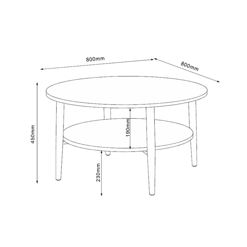 Soffbord Hector Ask/svart 80x80x45 cm - ask/svart - Möbler - Bord & matgrupper - Soffbord
