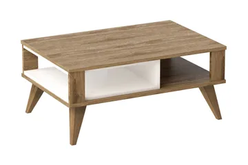 Hejde Soffbord 90 cm med Förvaring Hylla - Brun/Vit - Möbler - Bord & matgrupper - Soffbord