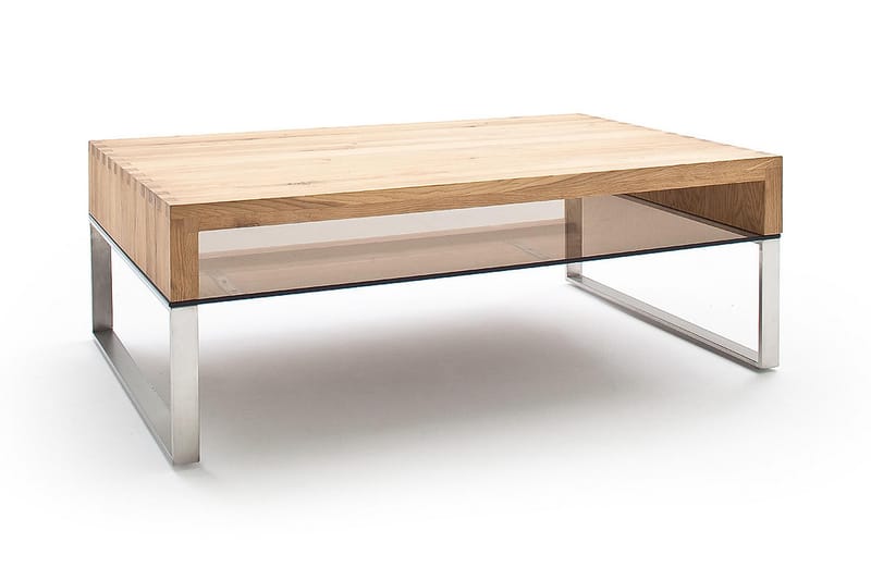 Hilaryn Soffbord 110 cm med Förvaring Hylla - Glas/Natur/Metall - Möbler - Bord & matgrupper - Soffbord