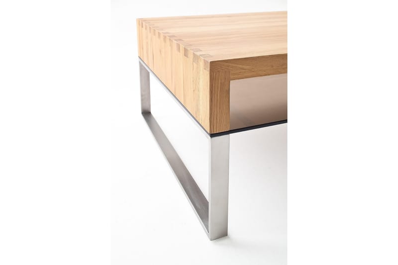 Hilaryn Soffbord 110 cm med Förvaring Hylla - Glas/Natur/Metall - Möbler - Bord & matgrupper - Soffbord