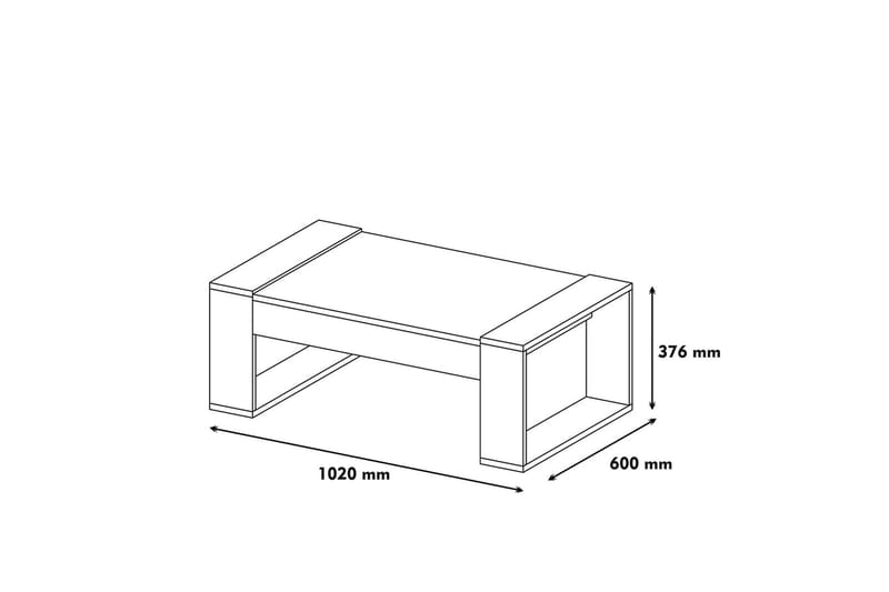 Hommaz Soffbord 102 cm - Valnötsbrun/Krämvit - Möbler - Bord & matgrupper - Soffbord