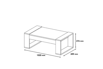 Hommaz Soffbord 102 cm - Valnötsbrun/Krämvit - Möbler - Bord & matgrupper - Soffbord
