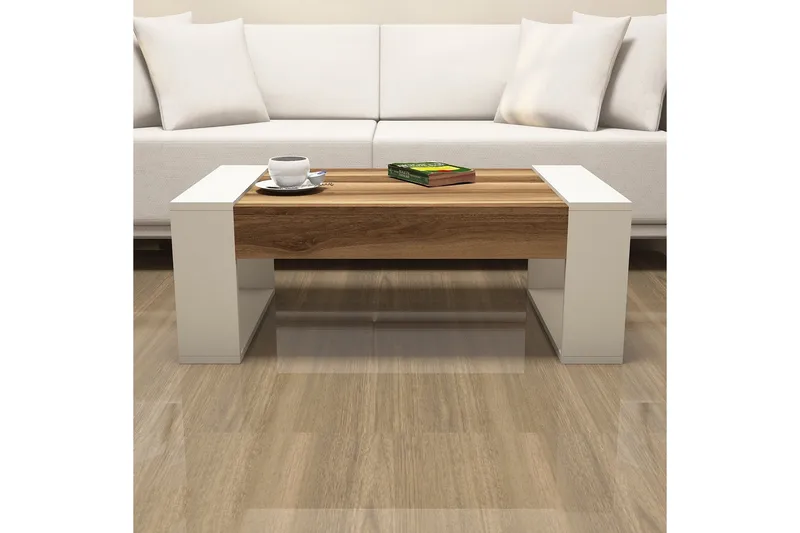 Hommaz Soffbord 102 cm - Valnötsbrun/Krämvit - Möbler - Bord & matgrupper - Soffbord