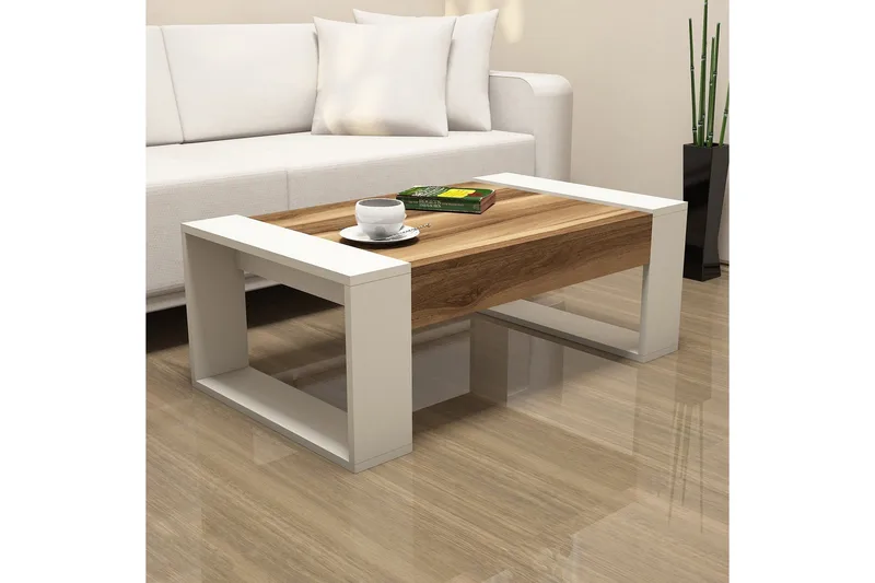 Hommaz Soffbord 102 cm - Valnötsbrun/Krämvit - Möbler - Bord & matgrupper - Soffbord