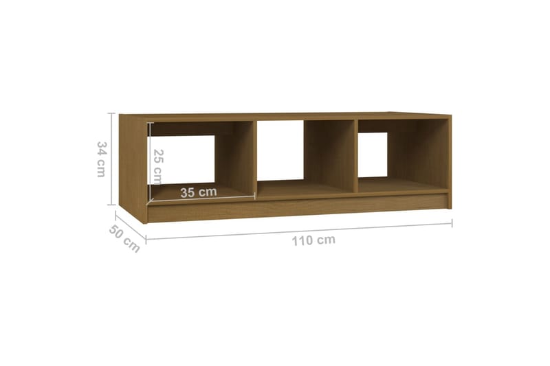 Soffbord honungbrun 110x50x34 cm massiv furu - Brun - Soffbord