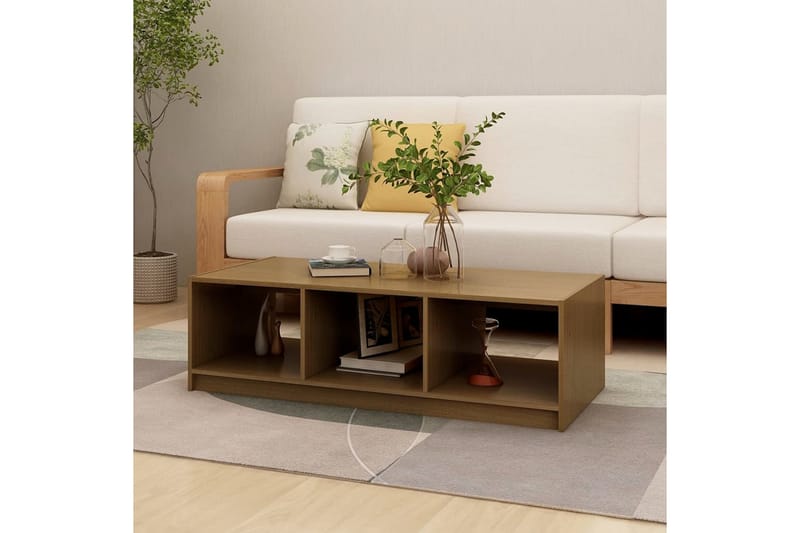 Soffbord honungbrun 110x50x34 cm massiv furu - Brun - Soffbord