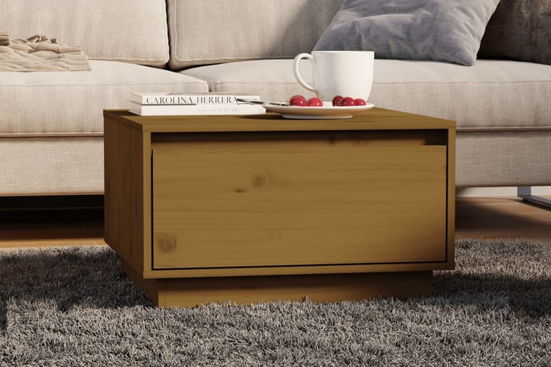 Soffbord honungsbrun 55x56x32 cm massiv furu - Brun - Möbler - Bord & matgrupper - Soffbord