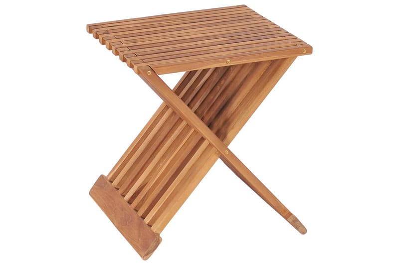 Hopfällbar pall 40x32x45 cm massiv teak - Brun - Soffbord