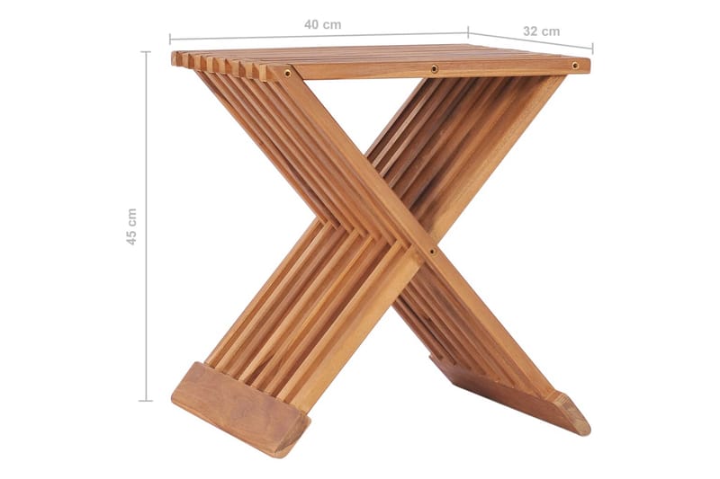 Hopfällbar pall 40x32x45 cm massiv teak - Brun - Möbler - Bord & matgrupper - Soffbord