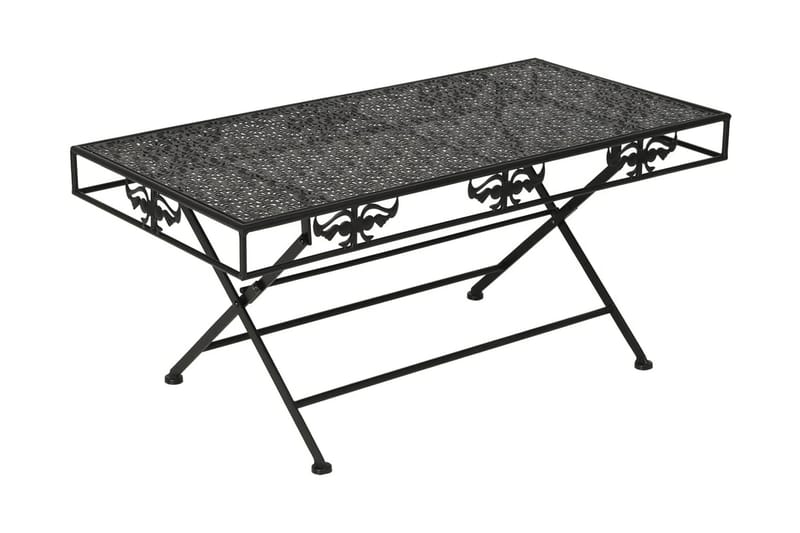 Hopfällbart soffbord vintage stil metall 100x50x45 cm svart - Svart - Möbler - Bord & matgrupper - Soffbord