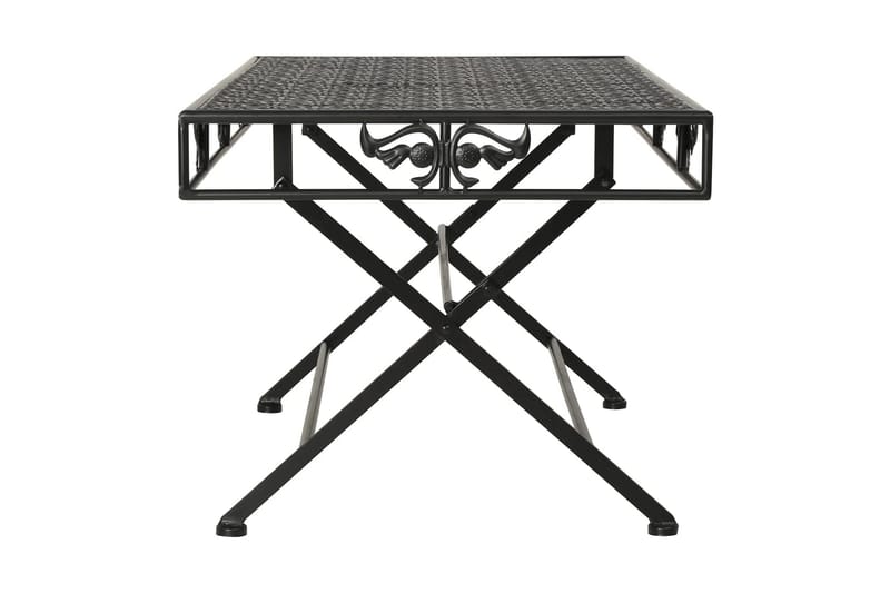 Hopfällbart soffbord vintage stil metall 100x50x45 cm svart - Svart - Möbler - Bord & matgrupper - Soffbord