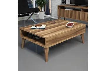 Hoptrup Soffbord 90 cm med Förvaring Hylla - Valnötsbrun - Möbler - Bord & matgrupper - Soffbord