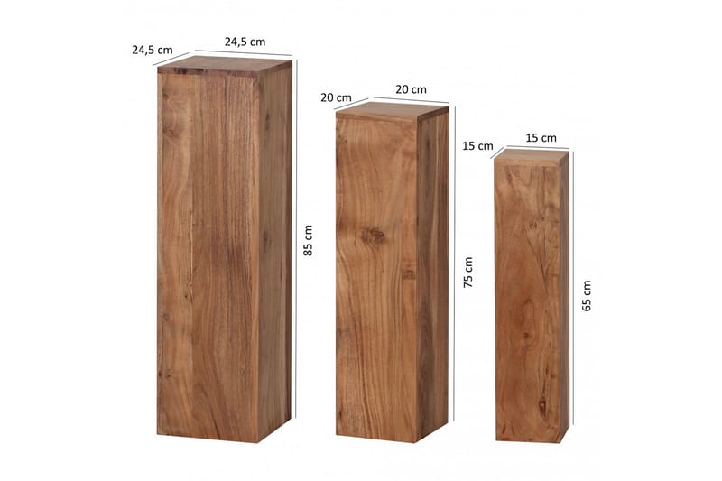 Houman Satsbord 25 cm 3 Bord - Akacia - Möbler - Bord & matgrupper - Soffbord