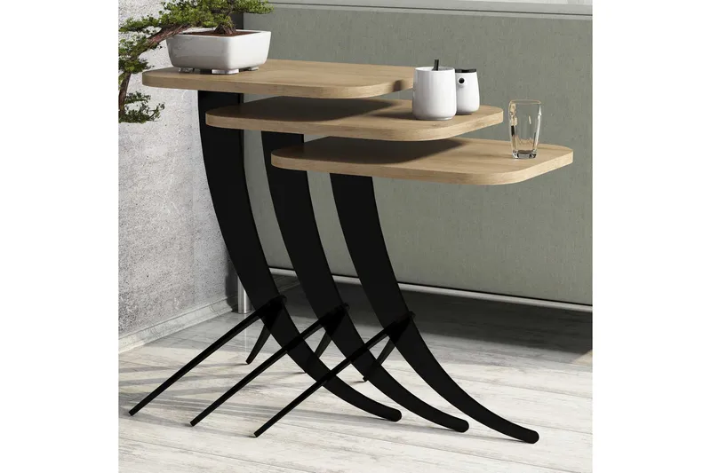 Hovdane Satsbord 45 cm 3 Bord - Brun - Möbler - Bord & matgrupper - Soffbord