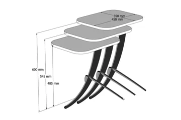Hovdane Satsbord 45 cm 3 Bord - Brun - Möbler - Bord & matgrupper - Soffbord