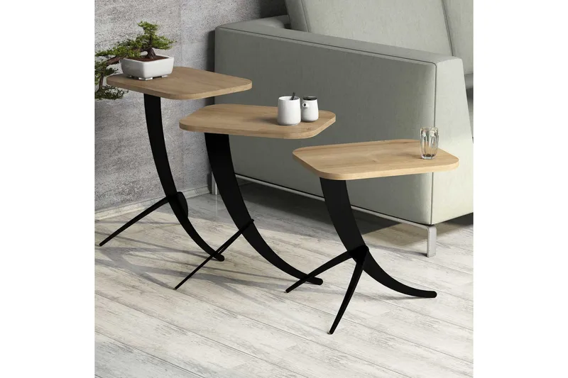 Hovdane Satsbord 45 cm 3 Bord - Brun - Möbler - Bord & matgrupper - Soffbord