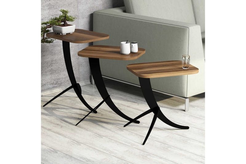 Hovdane Satsbord 45 cm 3 Bord - Mörkbrun - Möbler - Bord & matgrupper - Soffbord