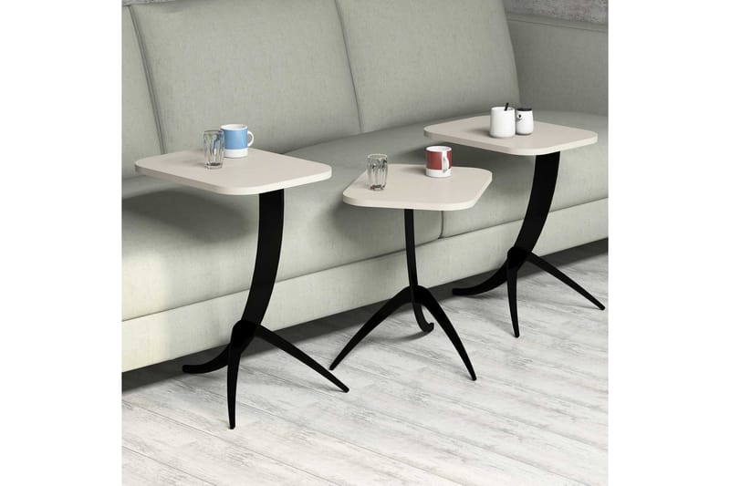 Hovdane Satsbord 45 cm 3 Bord - Vit - Möbler - Bord & matgrupper - Soffbord