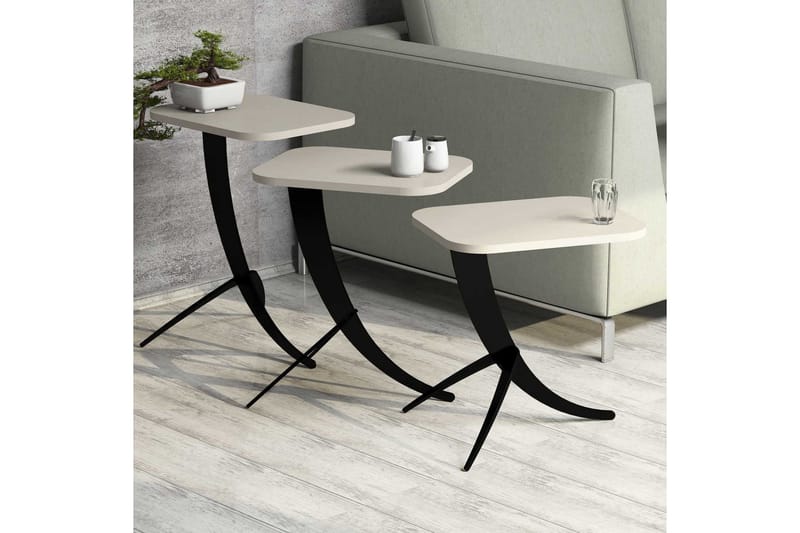 Hovdane Satsbord 45 cm 3 Bord - Vit - Möbler - Bord & matgrupper - Soffbord