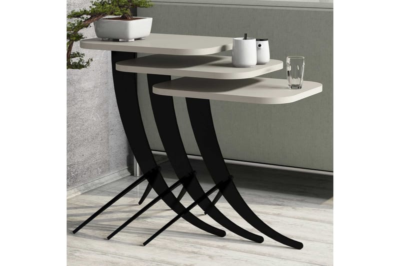 Hovdane Satsbord 45 cm 3 Bord - Vit - Möbler - Bord & matgrupper - Soffbord