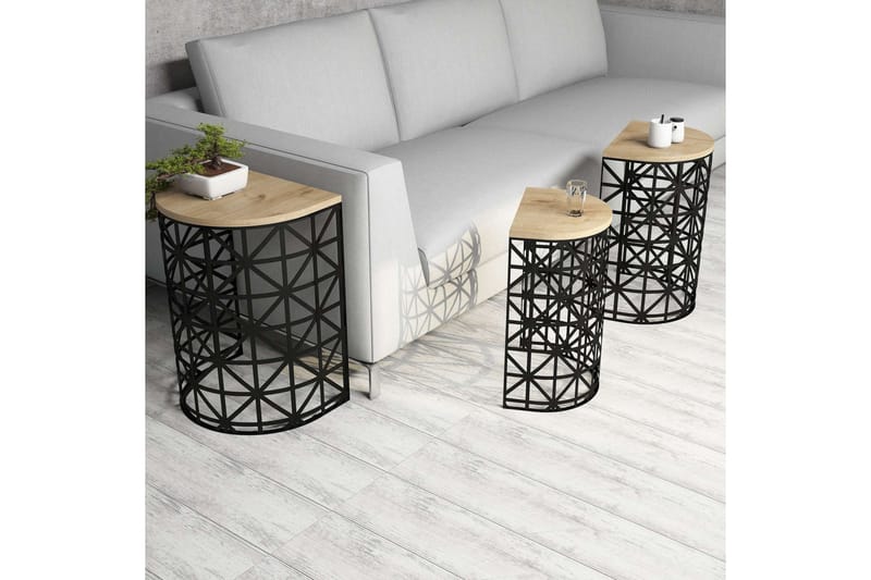 Hovdane Satsbord 46 cm Halvcirkel 3 Bord - Möbler - Bord & matgrupper - Soffbord