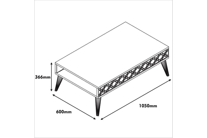Hovdane Soffbord 105 cm med Förvaring Hylla Kedjemönster - Brun - Möbler - Bord & matgrupper - Soffbord