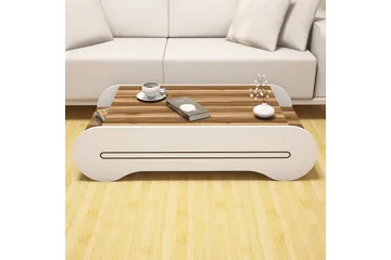 Hovdane Soffbord 120 cm med Förvaring Hylla - Brun/Vit - Möbler - Bord & matgrupper - Soffbord