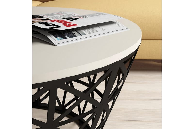 Hovdane Soffbord 90 cm Runt Avsmalnande - Krämvit/Svart - Möbler - Bord & matgrupper - Soffbord