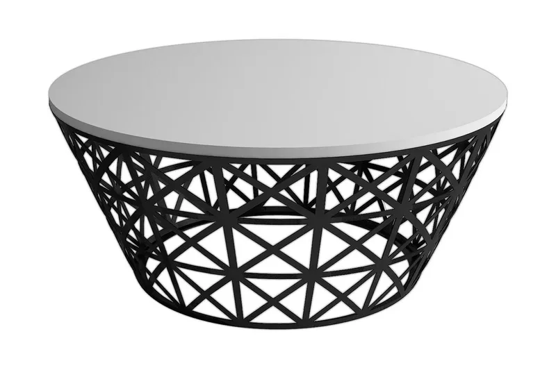 Hovdane Soffbord 90 cm Runt Avsmalnande, Krämvit/Svart