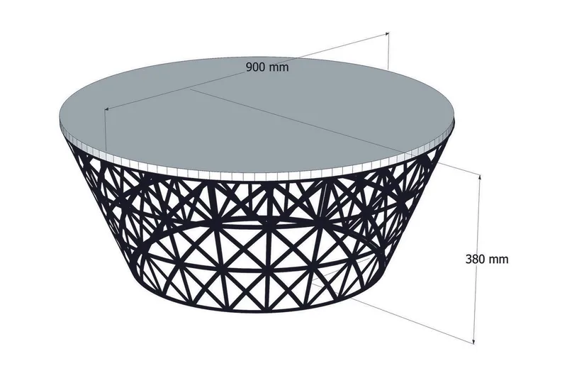 Hovdane Soffbord 90 cm Runt Avsmalnande - Ljusbrun/Svart - Möbler - Bord & matgrupper - Soffbord