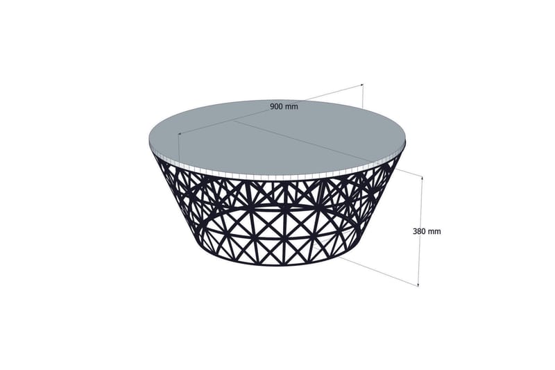 Hovdane Soffbord 90 cm Runt Avsmalnande - Valnötsbrun/Svart - Möbler - Bord & matgrupper - Soffbord