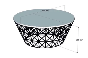 Hovdane Soffbord 90 cm Runt Avsmalnande - Vit/Svart - Möbler - Bord & matgrupper - Soffbord
