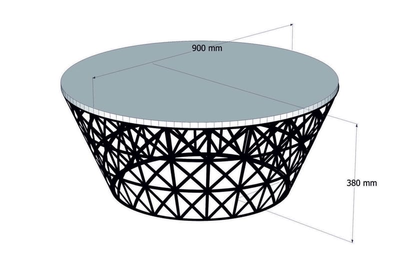 Hovdane Soffbord 90 cm Runt Avsmalnande - Vit/Svart - Möbler - Bord & matgrupper - Soffbord