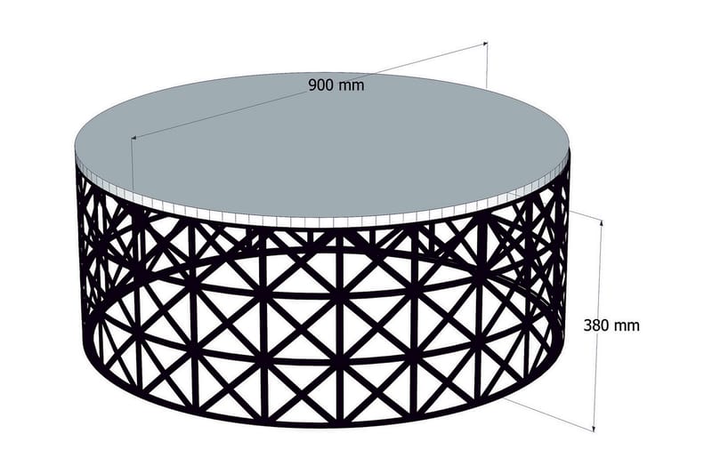 Hovdane Soffbord 90 cm Runt - Krämvit/Svart - Soffbord