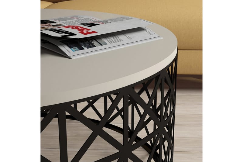 Hovdane Soffbord 90 cm Runt - Krämvit/Svart - Möbler - Bord & matgrupper - Soffbord