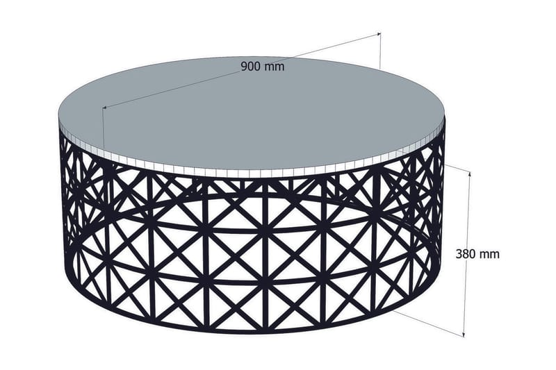 Hovdane Soffbord 90 cm Runt - Vit/Svart - Möbler - Bord & matgrupper - Soffbord
