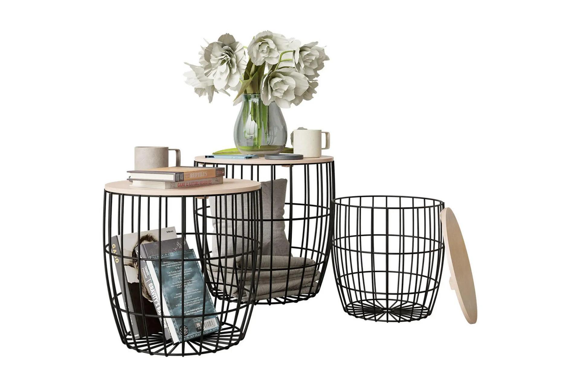 Howig Satsbord Svart/Natur - Möbler - Trademax