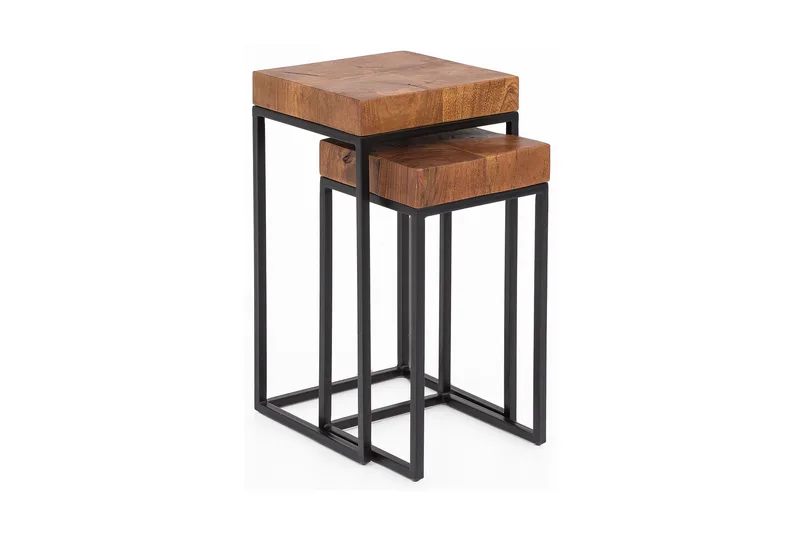 Hoysradt Satsbord 30 cm 2 Bord, Massivt Trä/Brun/Svart