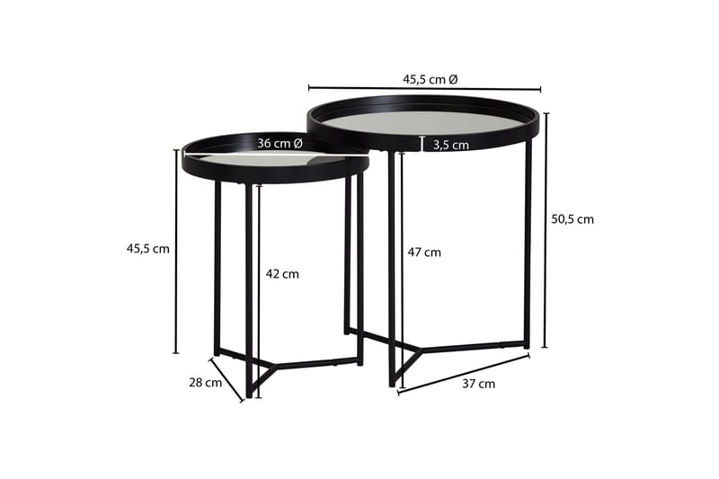 Hueske Satsbord 46 cm - Svart - Möbler - Bord & matgrupper - Soffbord