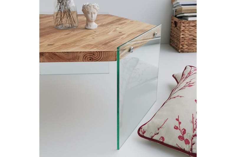 Huven 80 cm Hexagon Soffbord med Glasben i Furu - Natur - Möbler - Bord & matgrupper - Soffbord