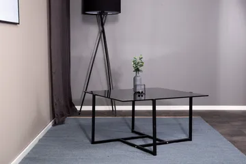Hybrid Rektangulärt Soffbord 80x80 cm i Glas med Glasskiva - Grå - Möbler - Bord & matgrupper - Soffbord