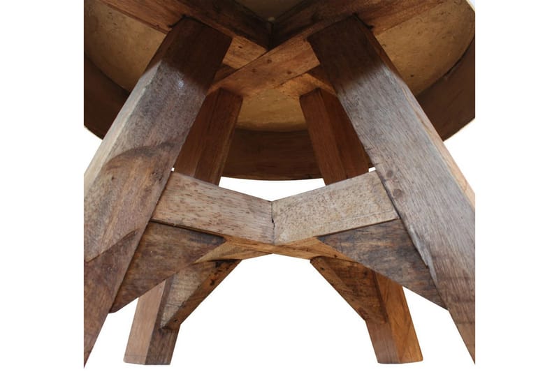 Soffbord i massivt återvunnet trä 60x45 cm vit - Vit - Soffbord