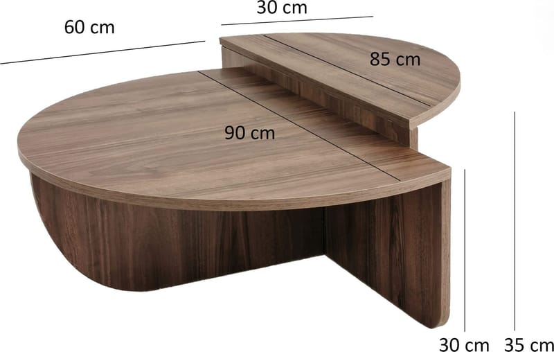 Soffbord i Valnöt 90 x 90 cm - Podium - Valnöt imitation - Möbler - Bord & matgrupper - Soffbord