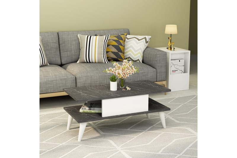 Irbene Soffbord 90x40x90 cm - Svart/Vit - Möbler - Bord & matgrupper - Soffbord